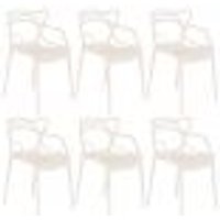 Kit 6 cadeiras design jantar cozinha Masters Allegra Creme