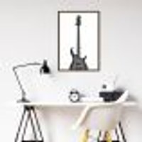 Quadro Instrumento Musical Baixo 43x30 Caixa Marrom