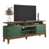 Rack de Madeira Maciça com 2P Base Elevada Verde
