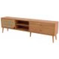 Rack Para Sala de Estar TV 60 Pol Porta Tela Natural 220cm Core D03 Freijó - Lyam Decor