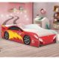 Mini Cama Carrinho Flash Vermelho com Colchão