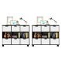 Kit 2 Nichos Organizadores com RodÃzios Toys Q01 6 Gavetas Preto/Branco - Mpozenato