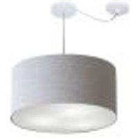 Pendente CilÃndrico Com Desvio Md-4261 Cúpula em Tecido 50x30cm Rústico Cinza - Bivolt