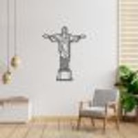 Quadro Escultura Cristo Redentor RJ 60x47 Preto