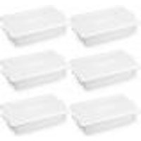 6 Caixas Organizadoras Plasvale 15L Empilháveis Brancas Carnes Vegetais Cozinha