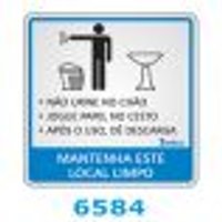 Placa Auto-adesiva AlumÃnio 15x15cm Instruções Banheiro Masculino Viva Bricolage