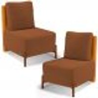 Kit 02 Poltronas Decorativas Sala Estar Living Hungria L02 CourÃssimo Whisky Bouclê Terracota - Lyam