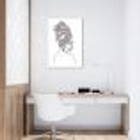 Quadro Mulher Negra em Linhas 100x70 Filete Branco