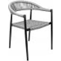 Cadeira Decorativa Para Área Gourmet Base Preto Corda Náutica Nevada R01 Chumbo - Lyam Decor