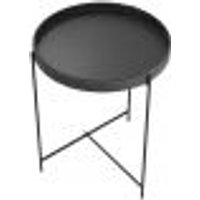 Mesa De Canto Lateral Decorativa Industrial Sala de Estar 56 cm Sintético Preto P06 Daisy - Lyam