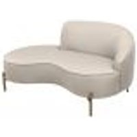 Sofá Curvo 03 Lugares 180cm Braço Esquerdo Thommy Pés Ouro Fosco Linho Off White - Nexta Casa