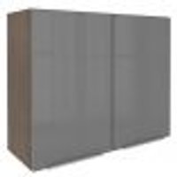 Armário Aéreo Madesa Lux 80 cm 2 Portas - Rustic/Cinza