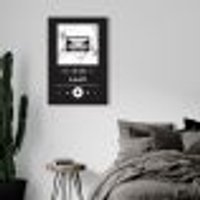 Quadro Gênero Musical Lo-Fi 43x30 Filete Branco Preto