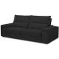 Sofá Retrátil Reclinável Para Sala de Estar Living 250cm Nápoles F04 Veludo Preto - Lyam Decor