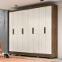 Guarda Roupa Casal 8 portas Diplomata - Castanho Wood / Baunilha