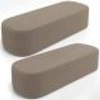 Kit 02 Puffs Decorativos Orgânicos Para Living Quarto 195cm Doha W01 Bouclê Bege - Lyam Decor