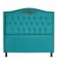 Cabeceira Casal Queen 160cm Para Cama Box Greta Suede Azul Turquesa - DS Estofados