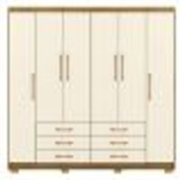 Guarda-Roupa Casal 6 Portas 6 Gavetas 100% MDF Cadence Nature/Champagne