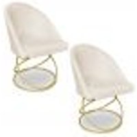 Kit 02 Cadeiras Poltrona de Jantar Bela Suede Base Metálica Luxo Dourado - Pallazio
