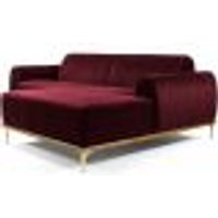 Sofá 4 Lugares com Chaise Direito Para Sala Molino 265 cm D02 Veludo Marsala B-278 - Lyam Decor
