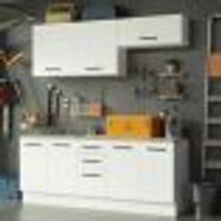 Kit com 2 Balcões e 2 Armários Aéreos Multiuso 200cm Branco Agata Madesa