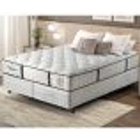 Cama Box Conjugado Queen com Colchão (158x69x198) Veneza II Gazin CR35311 Branco