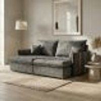 Sofá Retrátil Sem Caixa 3 lugares Solomons Velosuede Grafite 180 cm
