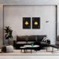 Quadro As Paus e Espada Gold 142x100 2-100x70 Filete Marfim