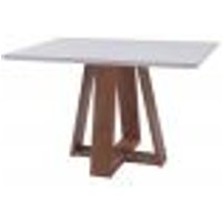 Mesa de Jantar Shell 160x90 cm com Tampo de Vidro Off White G55 - Gran Belo