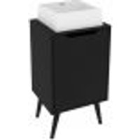Gabinete 1 Porta Com Cuba Para Banheiro BN3630x41 Preto Tecno Mobili