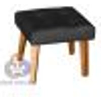 Puff Banqueta Decorativa Glamour Dubai Com Pés Quadrado Preto