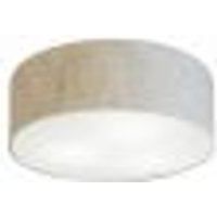 Plafon CilÃndrico Md-3005 Cúpula em Tecido 40x12cm Rústico Bege - Bivolt
