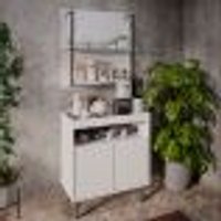Conjunto Painel Organizador com Solesi/Chico 2 Prateleiras Branco G96 - Gran Belo