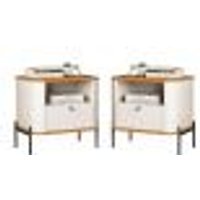 Jogo de Mesa de Cabeceira Bali Off White Nature Preto