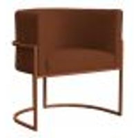 Poltrona Decorativa Luana Base Bronze Veludo Terracota - Montanaris Decor