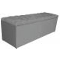 Calçadeira Estofada Liverpool 160 cm Queen Size Suede Cinza - Amarena Móveis