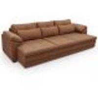 Sofá Retrátil Para Sala de Estar 3 Lugares 257cm Riza S03 Couro Soft Mel - Lyam Decor