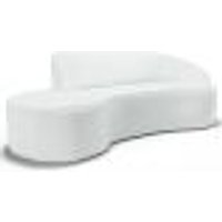 Sofá Living 4 Lugares 280cm Braço Direito Mozart D06 Sintético Branco - Mpozenato