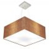 Pendente Quadrado Md-4199 Cúpula em Tecido 30-60x60cm Palha - Bivolt