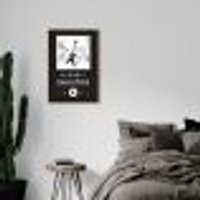 Quadro Gênero Musical Heavy Metal 60x43 Filete Marfim Preto