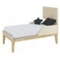 Jogo de Quarto Classic Guarda Roupa 3 Portas e Berço Areia Fosco com Pés Madeira Natural - Reller Móveis
