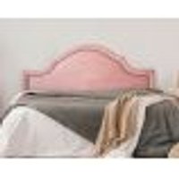 Cabeceira King Para Cama Box Provençal 193x60 Veludo Rosê - Tachas Fumê