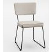 Cadeira Decorativa Estofada Para Sala De Jantar Base Em Aço Allana L02 Linho Cru - Lyam Decor