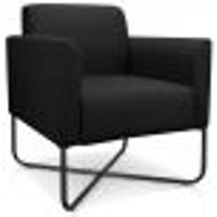Poltrona Decorativa Base Industrial X Preta Maressa S07 Suede Preto - Ibiza