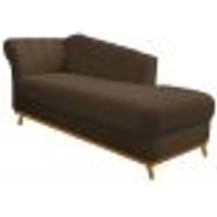 Recamier Vanessa 140cm Lado Direito Suede Marrom - Amarena Móveis