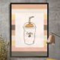 Quadro Decorativo Copo de Coffee com Chantilly-34x49Cm