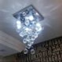 Lustre de Cristais Espiral para Sala de Jantar e Sala de Estar 50cm
