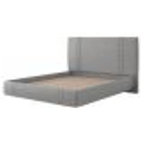 Cama Casal Flutuante Com Cabeceira 140cm Lyra S05 Linho Cinza - Mpozenato