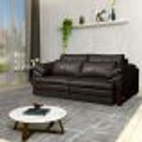 Sofá Decorativo Piece Bipartido Retrátil Sala de Estar 175cm Couro Marrom G58 - Gran Belo