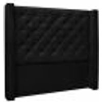 Cabeceira Decorativa King Size 2,19M Loewe Suede Preto G63 - Gran Belo